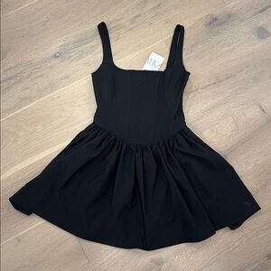 Zara Black Corset Flare Dress Size Small